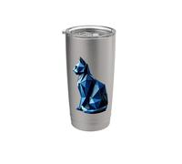 Origami Art Russian Blue Cat Russian Blues Maltese Gobelet isotherme en acier inoxydable double paroi
