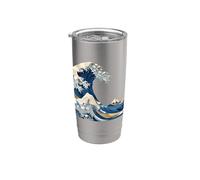 Origami Hokusai vague Art japonais Vagues asiatiques Gobelet isotherme en acier inoxydable double paroi