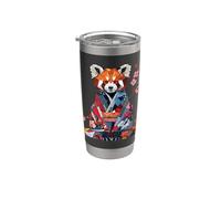 Origami Panda Rouge Kimono Kawaii Petits Pandas Chat Ours Gobelet isotherme en acier inoxydable double paroi