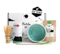 ORIGEENS Kit Matcha Complet JADE - Conditionné en France - Matcha Kit avec Bol Matcha Artisanal (Portugal), Fouet Chasen, Thé Matcha BIO Japonais et Cuillère doseuse Chashaku