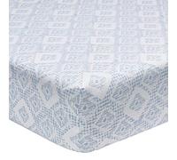 Origin - Drap Housse imprimé en Lyocell, Malo - 90 x 190 cm - Bleu - - Lyocell - Bonnet 28 cm - Entretien Facile