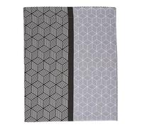 Origin Drap plat en Bambou - 240 x 300 cm - Blanc et noir