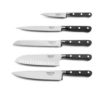 SABATIER TROMPETTE - Ensemble 5 couteaux de cuisine - Origin - Acier 5Cr15MoV - Finition Satinée - Noir