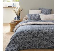 Origin Housse de Couette imprimée en Lyocell, Margot, 260 x 240 cm, Bleu et Beige