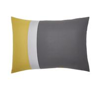 Origin Taie d'oreiller en Coton - 50 x 70 cm - Gris zinc et curry