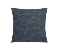 Origin Taie d'oreiller imprimée en Bambou, Iris, 63 x 63cm, Bleu Paon