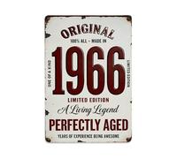 Original 1966 Édition limitée Perfectly Aged Living Legend Plaque en métal rétro pour café, bar, pub, maison, salle de jeux, salle de sport, club - Décoration murale vintage en métal - 20,3 x 30,5 cm