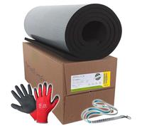ORIGINAL Armacell ArmaFlex HOME Plaque en caoutchouc auto-adhésive (Successeur de la plaque XG) + Gants + Scorprotect® Porte-clés (Noir, Épaisseur d'isolation 25 mm, 1000 x 4000 mm)