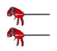 Original Einhell Set de serre-joints 2 x 300 mm (Poignée rapide, ouverture 300 mm, force 150 kg, écarteur, profondeur, conversion sans outil)