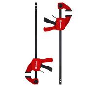 Original Einhell Set de serre-joints 2 x 300 mm (Poignée rapide, ouverture 300 mm, force 60 kg, écarteur, profondeur, conversion sans outil, guide acier)