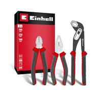 Original Einhell Set Pinces 3 pièces (Coupante, Universelle, Multiprise, Acier CrV, Lames Durcies, Articulation Traversante, Poignées Ergo)