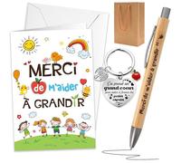 Original Fin Année Scolaire,Carte avec Enveloppe Stylo Porte Clé pour Maîtresse Maitre 1