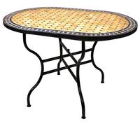 ORIGINAL Table en mosaïque marocaine de jardin 100x60cm Grande table carrée pliante | Table de salle à manger carrée pliante en mosaïque Méditerranée | comme table pliante pour balcon ou jardin | Marr