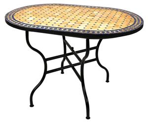 ORIGINAL Table en mosaïque marocaine de jardin 100x60cm Grande table carrée pliante | Table de salle à manger carrée pliante en mosaïque Méditerranée | comme table pliante pour balcon ou jardin | Marr