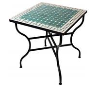 ORIGINAL Table en mosaïque marocaine de jardin 70x70cm Grande table carrée pliante | Table de salle à manger carrée pliante en mosaïque Méditerranée | comme table pliante pour balcon ou jardin | Marra