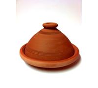 ORIGINAL Tajine Marocain en Terre Cuite Tuareg Ø 26cm pour 1-3 Personnes | Plat a Tagine avec couvercle fait Main au Maroc | non émaillé Libre de matières Toxiques pour votre Cuisine Marocaine