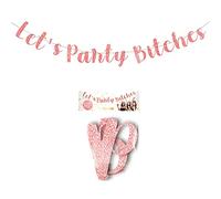 OriginalCup® Let's Party Bitches | Fanion Géant | Guirlande | Bannière | Accessoire Insolite | Mariage | EVJF | Idée Cadeau | Décoration | Soirée Copines | Anniversaire Fille | 100% Fun |