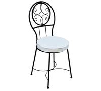 ORIGINALE Chaise de jardin méditerranéenne en métal noir Terrassa ø 40 cm | Chaise de balcon | Chaise en fer comme chaise de bistrot | Décoration méditerranéenne dans le jardin terrasse ou balcon