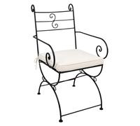 ORIGINALE Chaise de jardin orientale en métal noir Almagro | Chaise de balcon marocaine avec coussins | Chaise en fer comme chaise de bistrot | Décoration méditerranéenne dans le jardin ou sur le balc