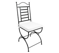 ORIGINALE Chaise de jardin orientale en métal noir La Linea | Chaise de balcon marocaine avec coussins d'assise | Chaise en fer comme chaise de bistrot | Décoration méditerranéenne dans le jardin ou s