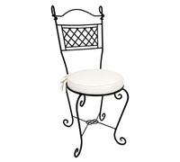 ORIGINALE Chaise orientale de jardin en métal noir Rioja | Chaise de balcon marocaine avec coussins d'assise | Chaise en fer comme chaise de bistrot | Décoration méditerranéenne dans le jardin ou sur 