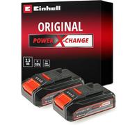 Originale Einhell Batterie PXC-Twinpack 2,5 Ah Power X-Change (Li-ION, 18 V, 2 Batteries 2,5 Ah, Universel pour Tous Les appareils PXC, Gestion Proactive de la Batterie, Cycles de Charge adaptés)