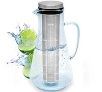 ORINKO Carafe Infusion à Froid 1.6L avec Infuseur Inox - Bouteille Thé Glacé en Verre, Cruche avec Filtre Fruits, Eau, Jus, Limonade - Couvercle Hermétique