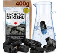 ORINKO® Charbon Actif Eau Binchotan Bio Vrac 400g - Filtration Naturelle Puissante - Chêne Japonais en Morceaux Authentique (Kishu, Wakayama) - Purificateur Écologique pour Carafe, Fontaine, Gourde