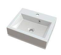 Sapho Orinoko - Lavabo 42x36 cm, marbre coulé, blanc OR042