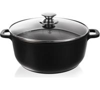 Orion Casserole en fonte d'aluminium Casserole avec couvercle en verre GRANIT 28 cm | 7 l gaz induction