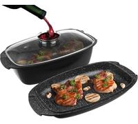 Orion Cocotte avec revêtement granit Cocotte avec couvercle Grill poêle 3in1 GRANDE 5l