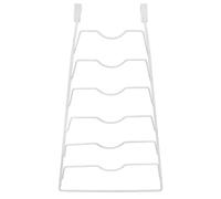 orion group Armoire de placard, casseroles, couvercles de poêle, support de rangement 6 couvercles, support mural ou porte de cuisine, placard, casserole, étagère de rangement blanc