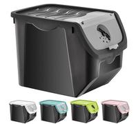 orion group Boîte de rangement avec couvercle 12 l | Boîtes de conservation alimentaires en plastique pour la cuisine (noir)