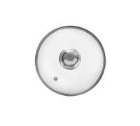 Orion Couvercle en verre avec bord en acier inoxydable pour casserole et poêle Ø 16 cm Verre résistant à la chaleur 200 °C