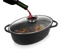 Orion poêle à frire en granit poêle à frire en granit poêle à frire casserole avec couvercle en verre 8 L GRANDE