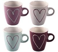 orion group Lot de 4 tasses à café et à thé en céramique avec anse