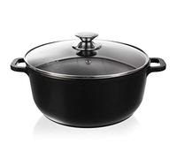 Orion Casserole en fonte d'aluminium GRANIT 28 cm 7 L couvercle verre induction sans PTFE ni PFOA