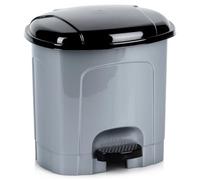 orion group Poubelle à pédale 3 l en plastique gris - Petite poubelle avec couvercle et seau intérieur amovible - Idéale comme poubelle cosmétique pour salle de bain, cuisine ou bureau - 21 x 20 x 21