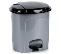 orion group Poubelle à pédale 5,5 l en plastique | Poubelle avec couvercle et pédale pour salle de bain, cuisine et bureau | Poubelle avec seau intérieur amovible | Poubelle cosmétique grise 24 x 23,5