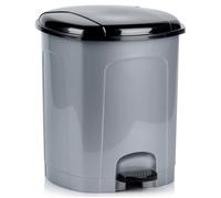 orion group Poubelle à pédale en plastique - 21 l - Avec pédale et couvercle - Poubelle avec seau intérieur amovible pour cuisine, salle de bain et bureau - Gris - 30 x 33 x 40 cm