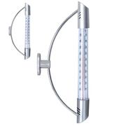 Thermomètre analogique - ORION - 24 cm - Argenté - Métal - Fenêtre et jardin