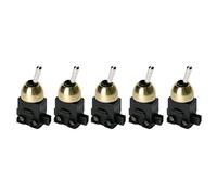 ORION LIGHTSTYLE Lot de 5 interrupteurs à bascule encastrables ON/OFF - 250 V - 1 pôle - 2 (1) A LS-2 - Dorés - Pour lampes de table, appliques murales (laiton)