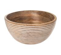 Orion MANGO Bol en bois 25 cm, 3 l - Grand bol de service rond en bois de manguier - Saladier décoratif et bol à fruits pour cuisine et table à manger - Design naturel