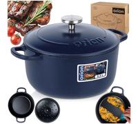 Orion Marmite en fonte Marmite avec couvercle en fonte émaillée LITINA 22 cm 3,3 L