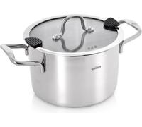 Orion | Mijoteuse avec couvercle en verre - 18 cm - 2,3 l - Marmite en acier inoxydable - Adapté à l'induction - Lavable au lave-vaisselle - VENICE