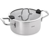 Orion | Mijoteuse avec couvercle en verre - 20 cm - 3 l - Marmite en acier inoxydable - Adapté à l'induction - Lavable au lave-vaisselle - VENICE
