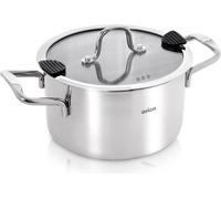 Orion | Mijoteuse avec couvercle en verre - 24 cm - 6,2 l - Marmite en acier inoxydable - Adapté à l'induction - Lavable au lave-vaisselle - VENICE