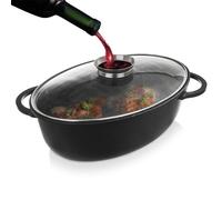Orion poêle à frire en granit poêle à frire en granit poêle à frire casserole avec couvercle en verre 8 L GRANDE