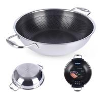 Orion Poêle à wok Poêle à frire en acier inoxydable COOKCELL HYBRYD 28 cm