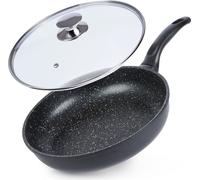 Orion | Poêle - Poêle à frire - Ø 28 cm - Noir - Antiadhésif - Couvercle en verre - Adapté à l'induction